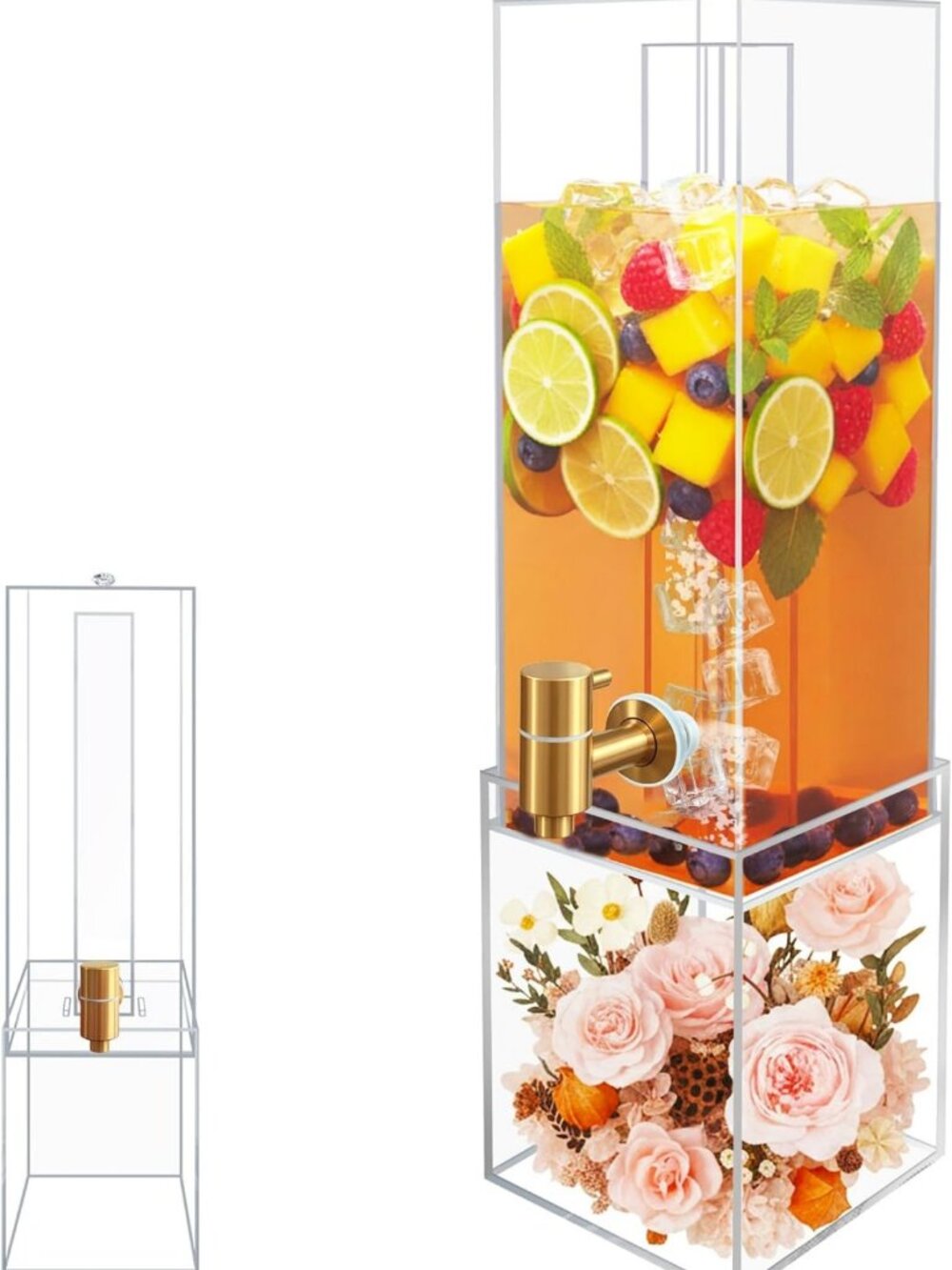 2 Gallon Beverage Dispenser with Airtight Valve & Acrylic Stand - Perfect for